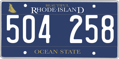 RI license plate 504258