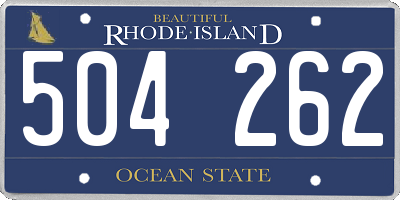RI license plate 504262