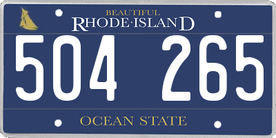 RI license plate 504265