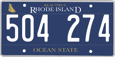 RI license plate 504274