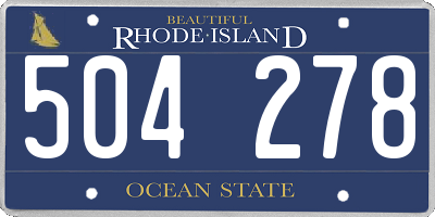RI license plate 504278