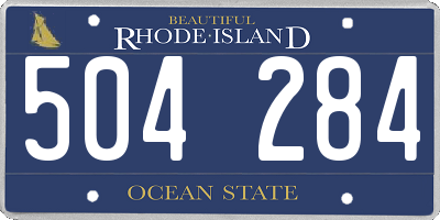 RI license plate 504284