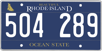 RI license plate 504289