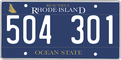 RI license plate 504301