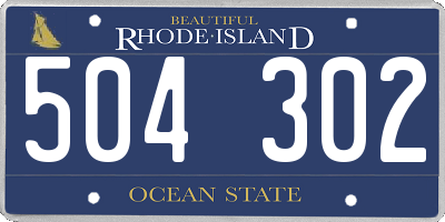 RI license plate 504302