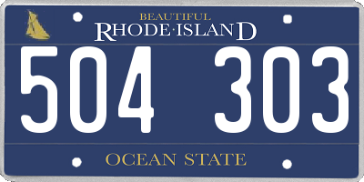 RI license plate 504303