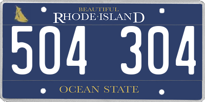 RI license plate 504304