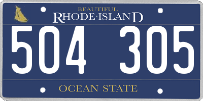 RI license plate 504305
