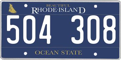 RI license plate 504308