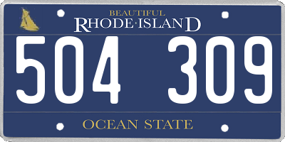 RI license plate 504309