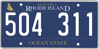 RI license plate 504311