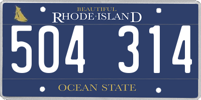 RI license plate 504314