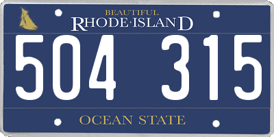 RI license plate 504315
