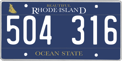 RI license plate 504316