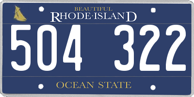 RI license plate 504322