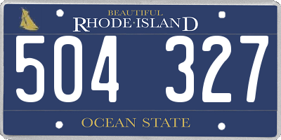 RI license plate 504327