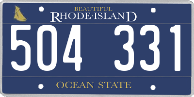 RI license plate 504331