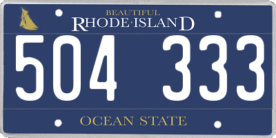 RI license plate 504333