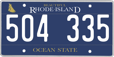RI license plate 504335