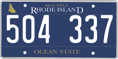 RI license plate 504337