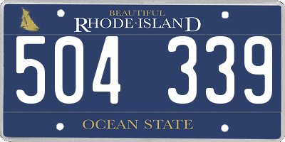 RI license plate 504339