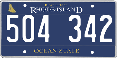 RI license plate 504342