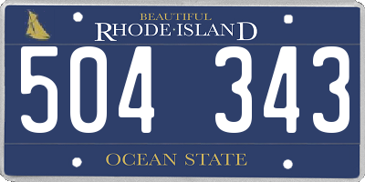 RI license plate 504343