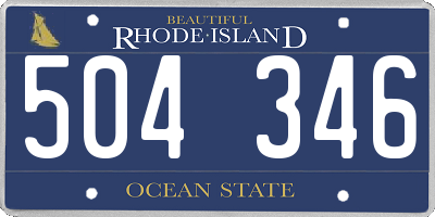 RI license plate 504346