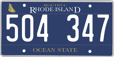 RI license plate 504347