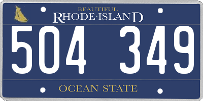 RI license plate 504349
