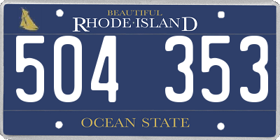 RI license plate 504353