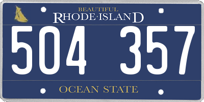 RI license plate 504357