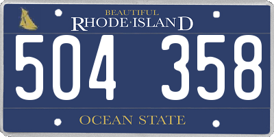 RI license plate 504358