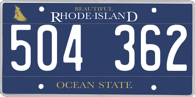 RI license plate 504362
