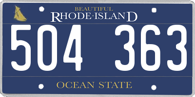 RI license plate 504363