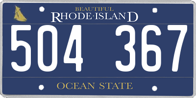 RI license plate 504367