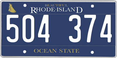RI license plate 504374