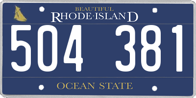 RI license plate 504381