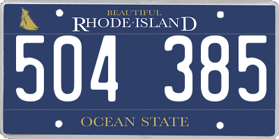 RI license plate 504385