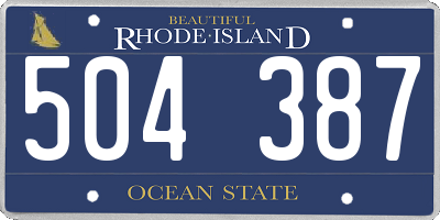 RI license plate 504387