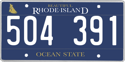 RI license plate 504391