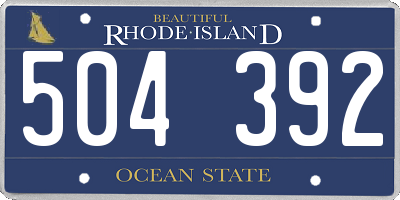 RI license plate 504392