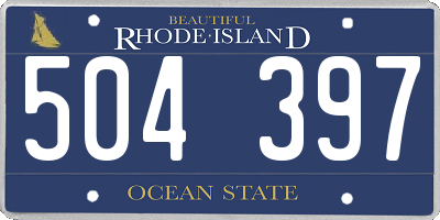 RI license plate 504397