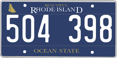 RI license plate 504398