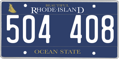 RI license plate 504408