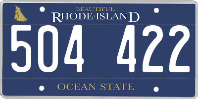 RI license plate 504422