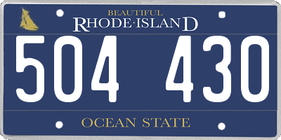 RI license plate 504430