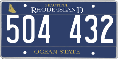 RI license plate 504432