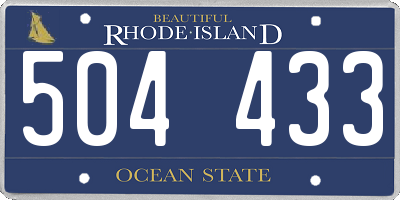 RI license plate 504433