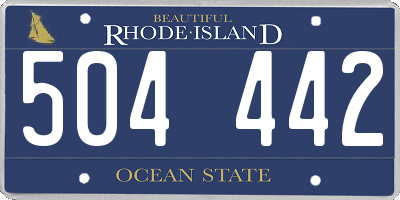 RI license plate 504442